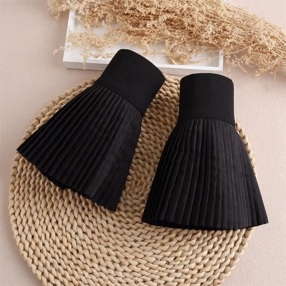 الأزياء الكشكشة مطوي الأكمام وهمية انفصال الأصفاد الشيفون الأصفاد وهمية Ruched كاذبة الأصفاد اليد المعصم الأصفاد فتاة/النساء #2