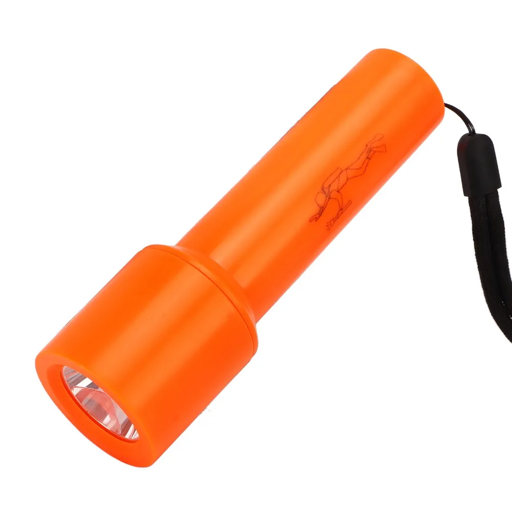 ABS LED Underwater Torch Strong Light Orange Portable Dive Flashlight IPX8 Rating Waterproof Underwater Flashlight Night Fishing