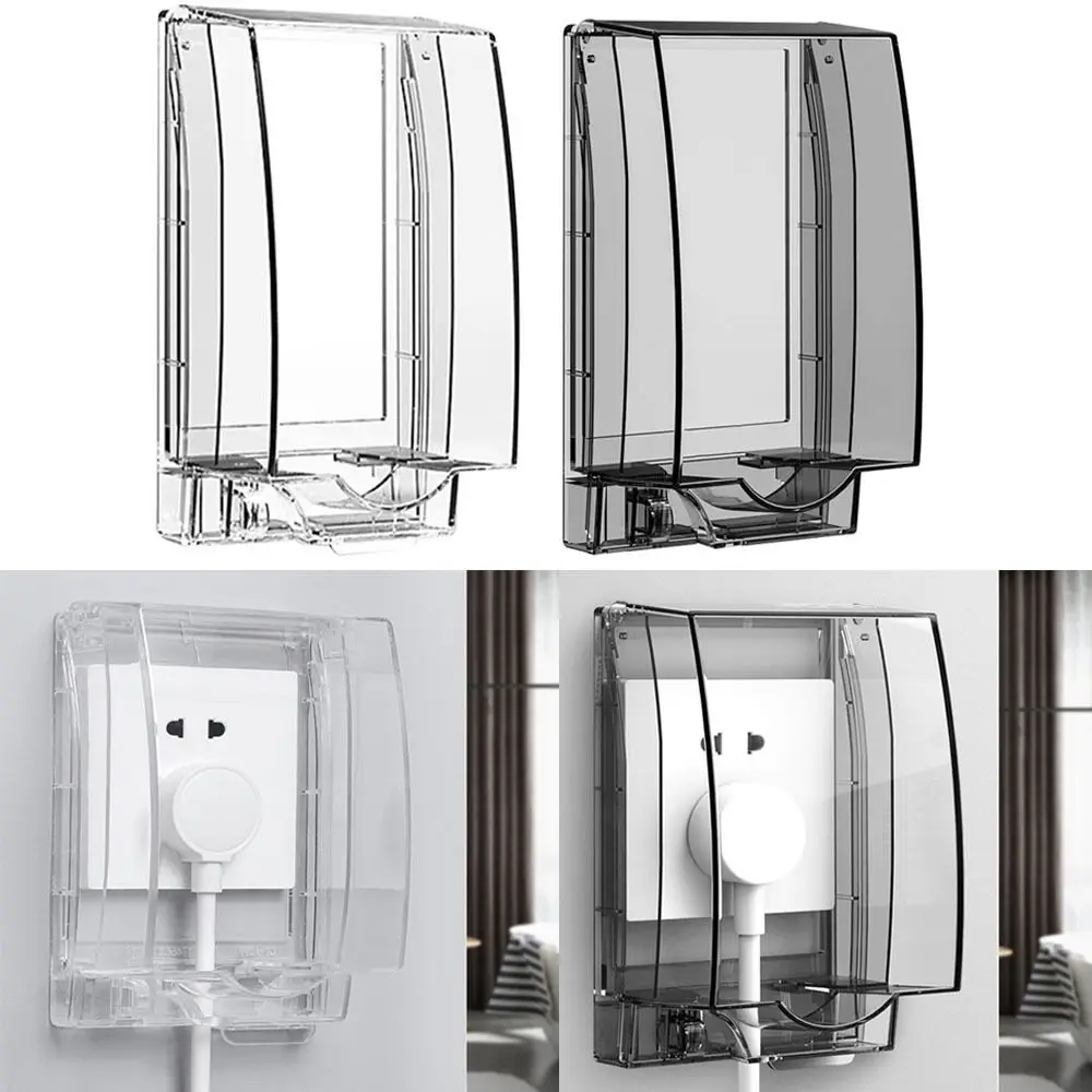 

Настенный переключатель, защитная крышка, пластик, водонепроницаемая коробка типа 86, самоклеящаяся увеличенная защита для ванной комнаты