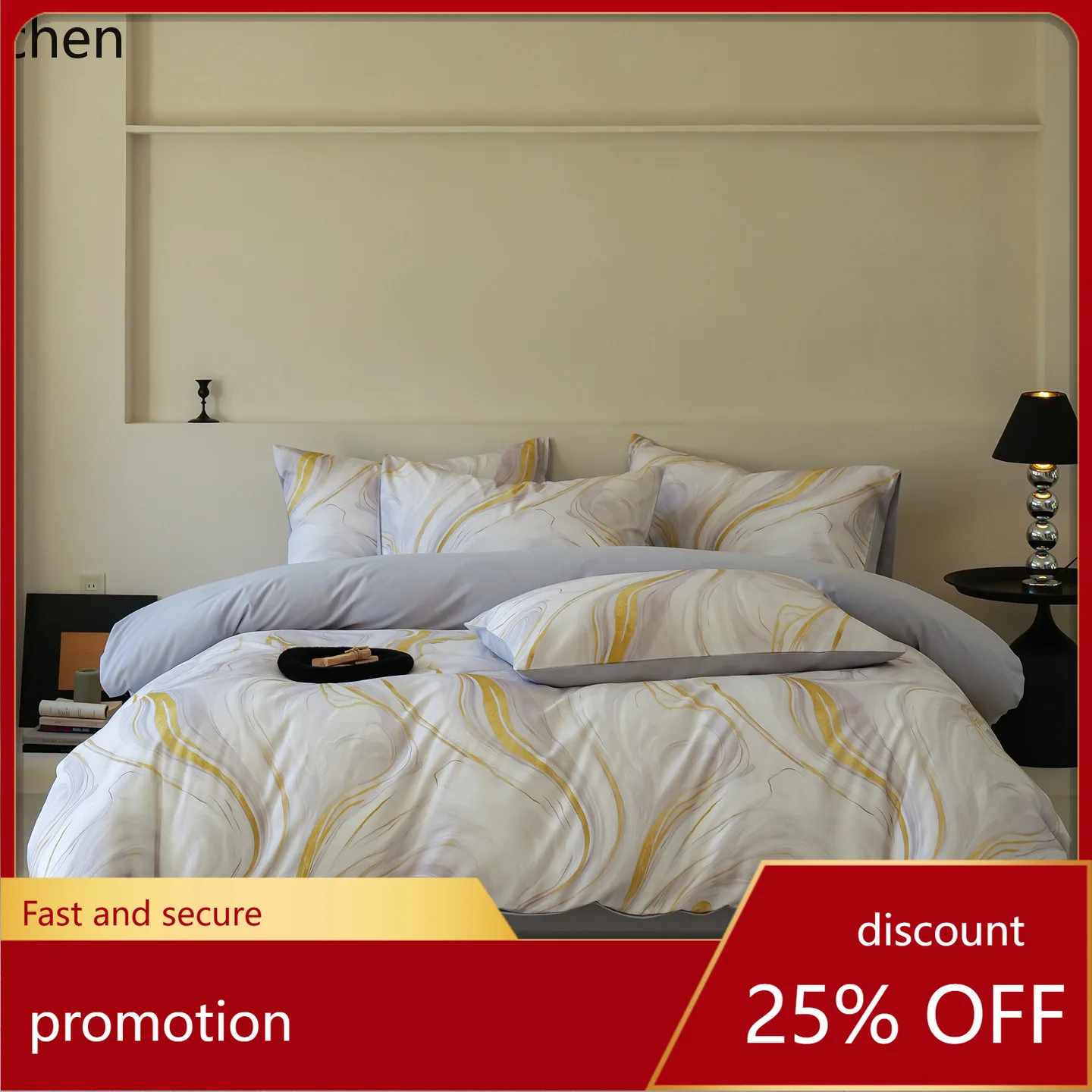 

ZML Autumn and Winter Thickened Cotton 3-4 Piece Set Duvet Cover and Bed Sheet Nantong Home Textile Bedding