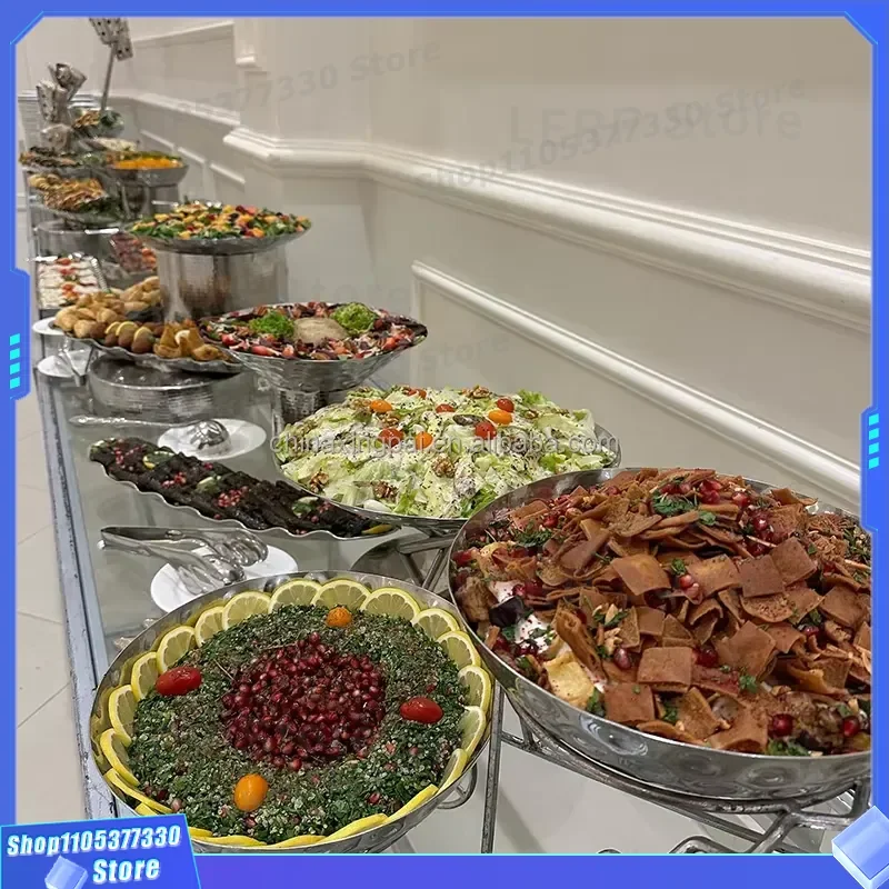 Stainless Steel Fruit Plate Salad Bowl for Wedding Banquet Hotel Restaurant Snack Dried Fruit Serving Dish Star Pai Design