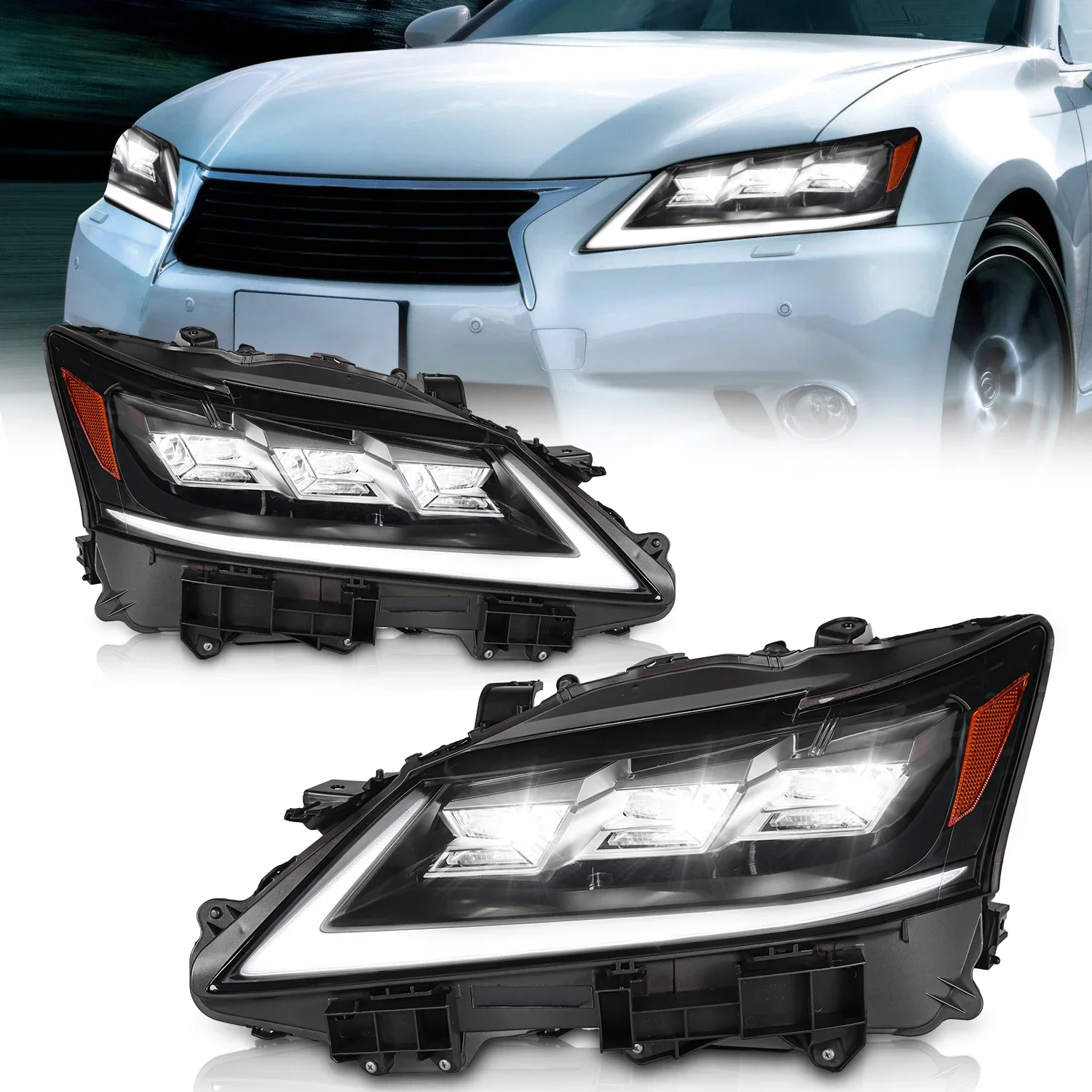 Archaic Hot Selling Head Lamp With Sequential Turning Signal DRL For Lexus GS250 GS350 2012-2015 Led 3 projectors Headlight