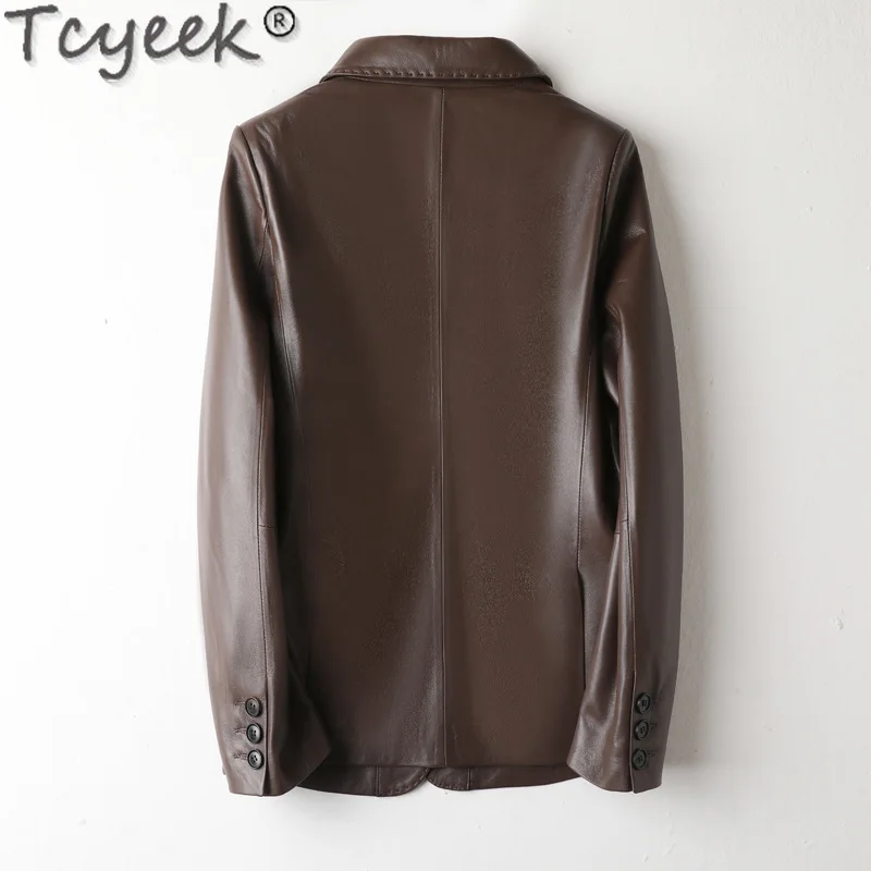 Tcyeek Real Leather Jacket Women 2024 Spring Autumn Clothes Genuine Sheepskin Coat Women's Suit Jackets Slim Fit Jaqueta Couro