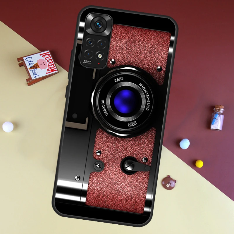 Vintage Retro Camera Case For Xiaomi Redmi Note 8 9 12 10 11 Pro 8T 9S 10S 11S Cover For Redmi 9 10 9A 9C 10C