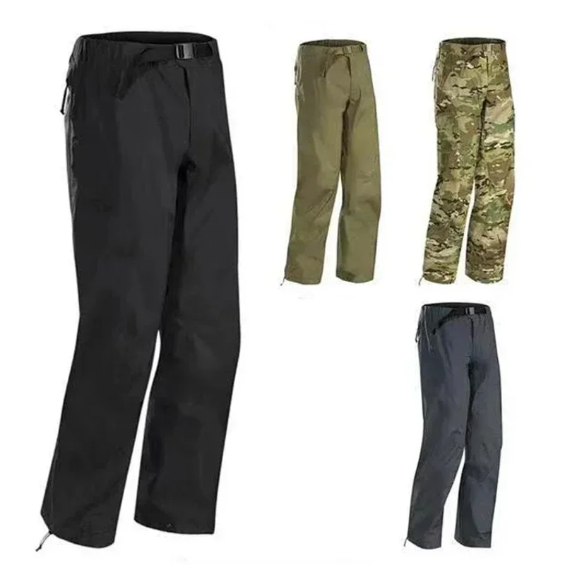 Waterproof Hardshell Tactical Pant Men Full Zip Multicam Camouflage Outdoor Trousers Outdoor Thin Mountain Climbing Hiking Pants