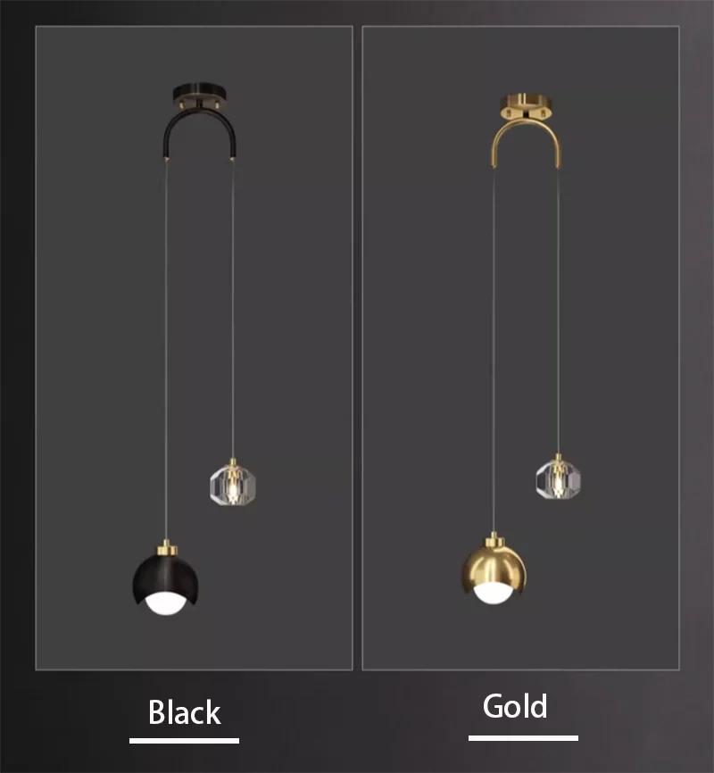 Nordic Crystal Pendant Lights LED Ceiling Lamp Bedside Hanging Lighting for Living Room Kitchen Bedroom Ceiling Home Decor