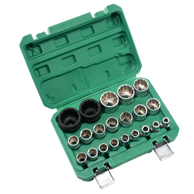 12 Point Socket Wrench Set Lock Socket Torx Hex Torx Splined Bit Socket Set 1/2” Hex Repair Tool Kit 8-32mm