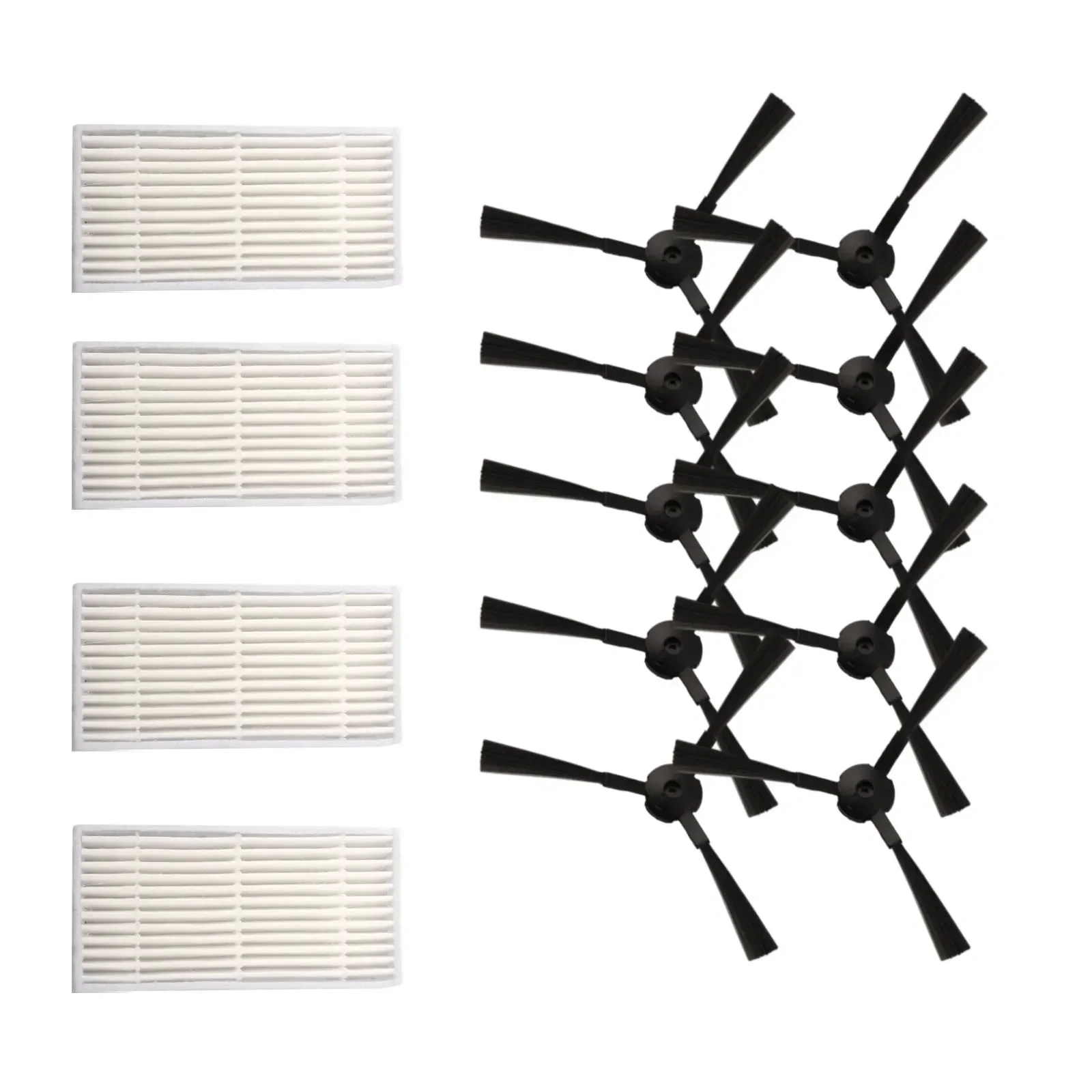 

10pcs Side Brush And 4pcs Filter Mesh For Ariete Briciola 2711 2712 2713 2717 Robot Cleaner Sweeping Machine Parts Accessories