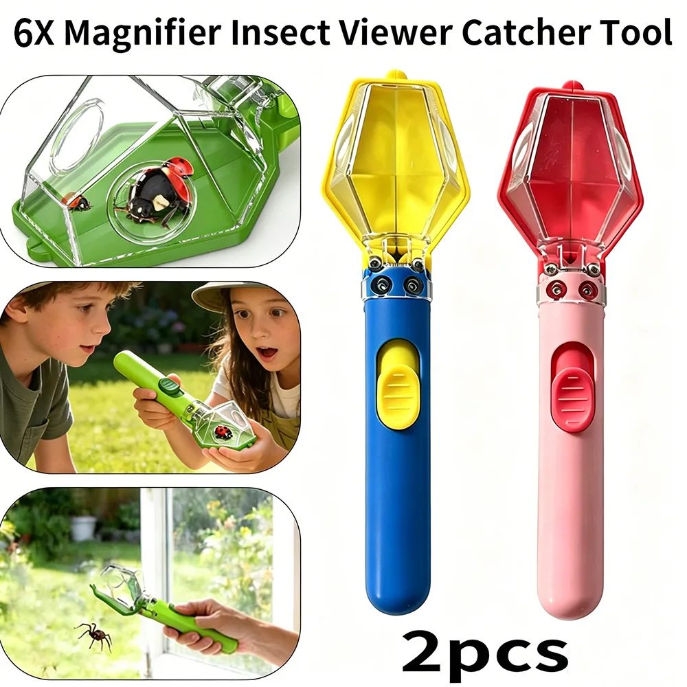2PC-Safe Release Insect Viewer Catcher, Kids Outdoor Nature Discovery Tool