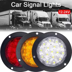 4 Inch 16 LED Round Tail Light 12V 24V Rear Brake Light Turn Signal Lamp Stop Warning Lamp For Car Truck Trailer Tractor Lorry