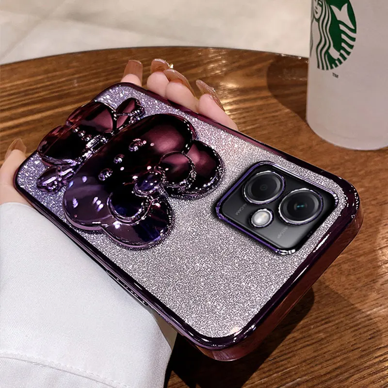 Luxury Cover for MOTO G54 Glitter Stand Holder Case For Motorola Moto G54 G84 G23 G13 G83 G73 G53 Bracket Shockproof Case G 54