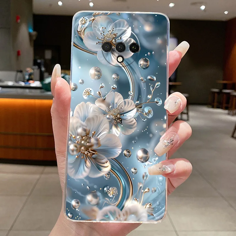 For OnePlus 7T Case Luxury Fashion Butterfly Flower Phone Cover Clear Soft TPU Silicone Jelly Casing For One Plus 7T 1+7T Bumper view 2