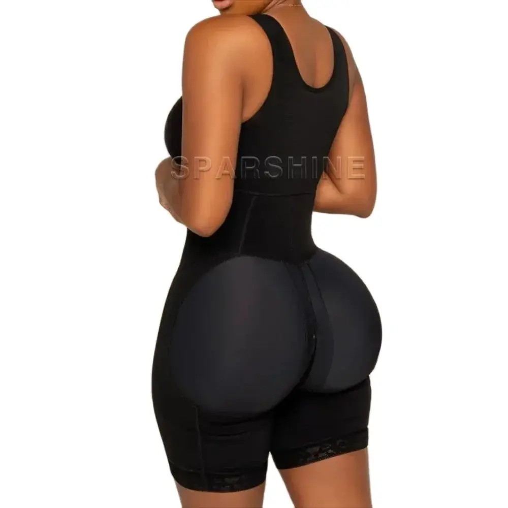 Women Bodysuit Gusset Opening with Hooks Seamless Postpartum Underwear Fitness Body Shaper Flat Belly Shapewear