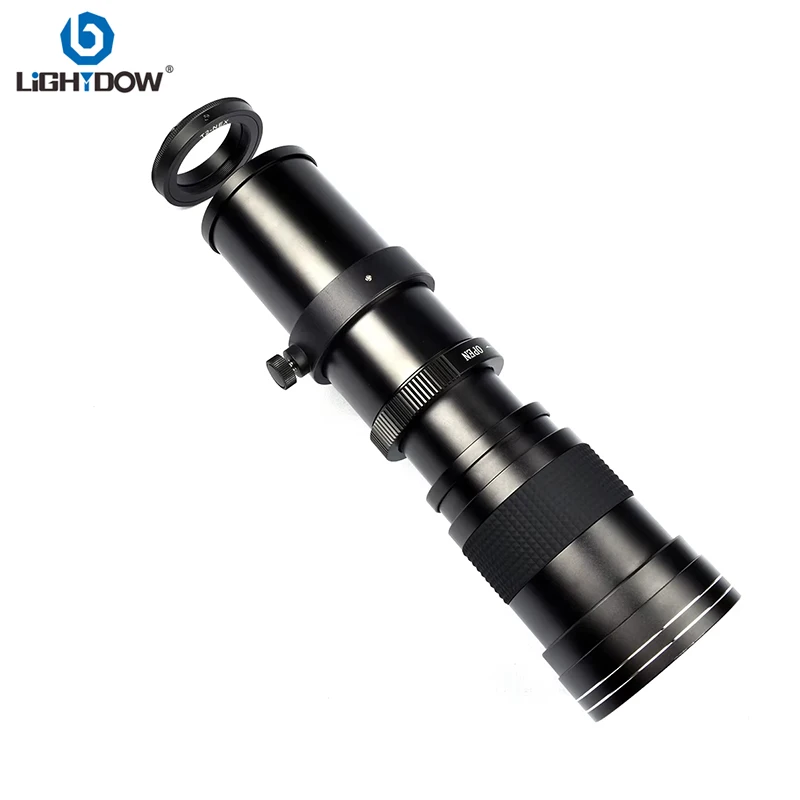 Lightdow 420-800mm F8.3-F16 Handmatige Zoom Super Telelens met T Mount Ring voor Nikon Canon Sony Fuji Olympus Camera Lenzen