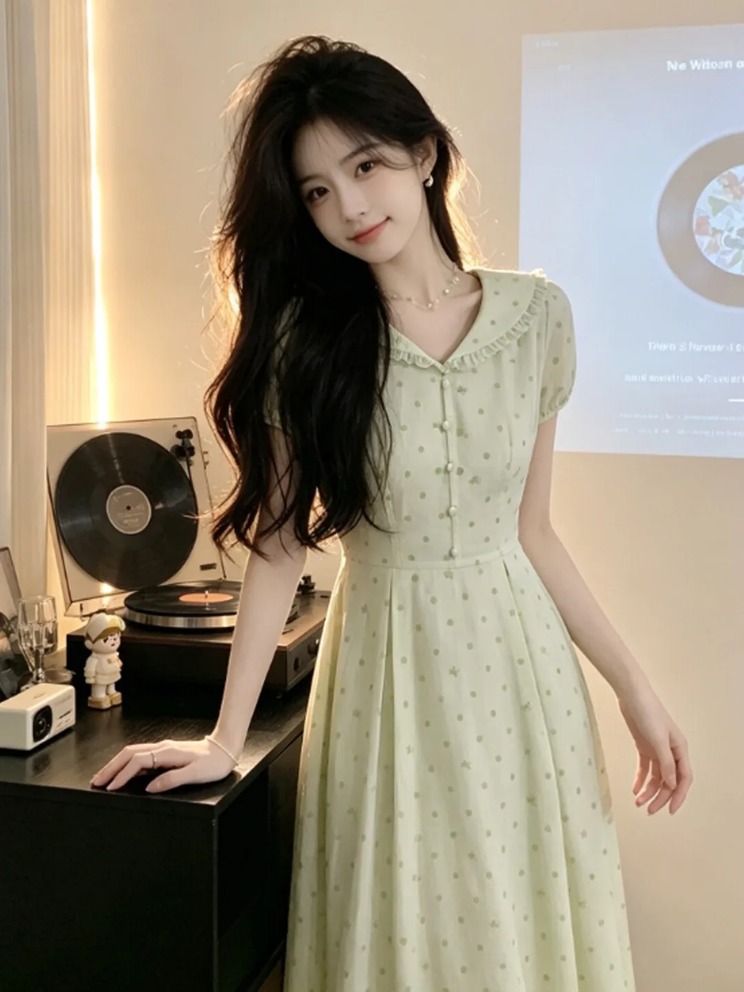 

Slimming Floral Print Waist-Cinching Dress Gentle Style Unique Beautiful Summer Dress Retro Belted High Waist Cotton Dress