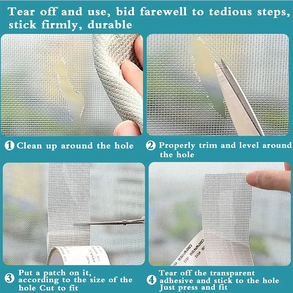 5/10cm Window Screen Repair Tape Self Adhesive Mesh Tape Net Door Fix Patch Anti Insect Mosquito Mesh Broken Holes Repairing