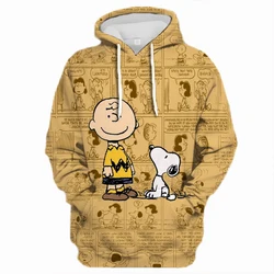 Snoopy Cartoon Anime Women's Hoodie Spring and Autumn Edition Women's Round Neck Hoodie 2024 New Casual Couple Sportswear Top