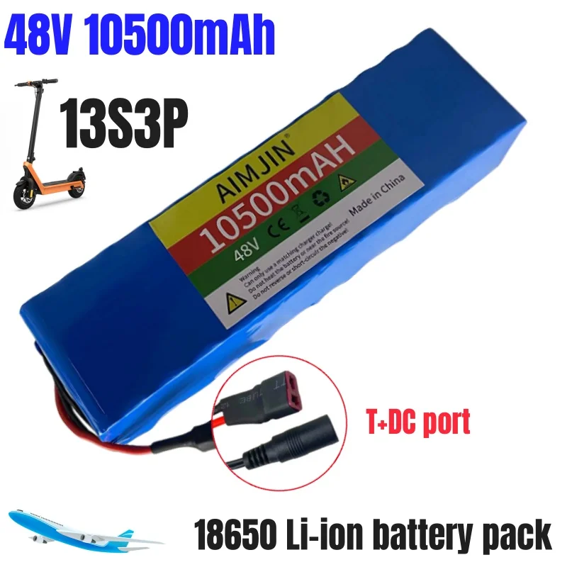 

New 48v 10.5Ah 13S3P Lithium Ion Battery Pack 48v 30000mah 1000w for 54.6v Electric Powerful Battery with BMS