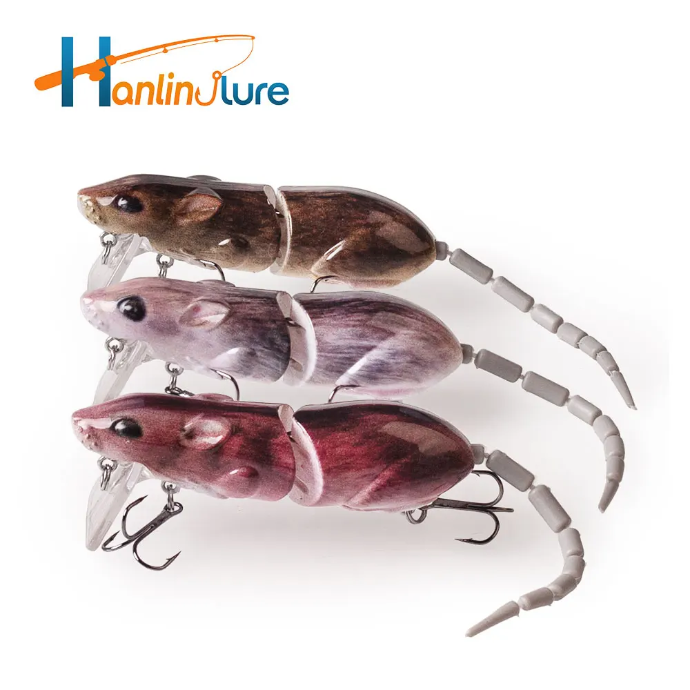 Hanlin 3.15in/15g Mouse Lure Artificial Plastic Mouse Fishing Lure Swimbait Rat  Floating Wobbler Hard Bait Accessories Tackle