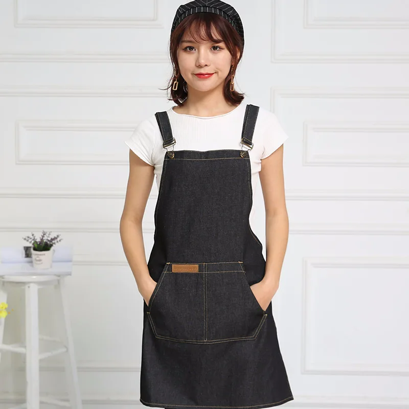 Apron Home Kitchen Barista Catering Denim Coveralls Custom logo