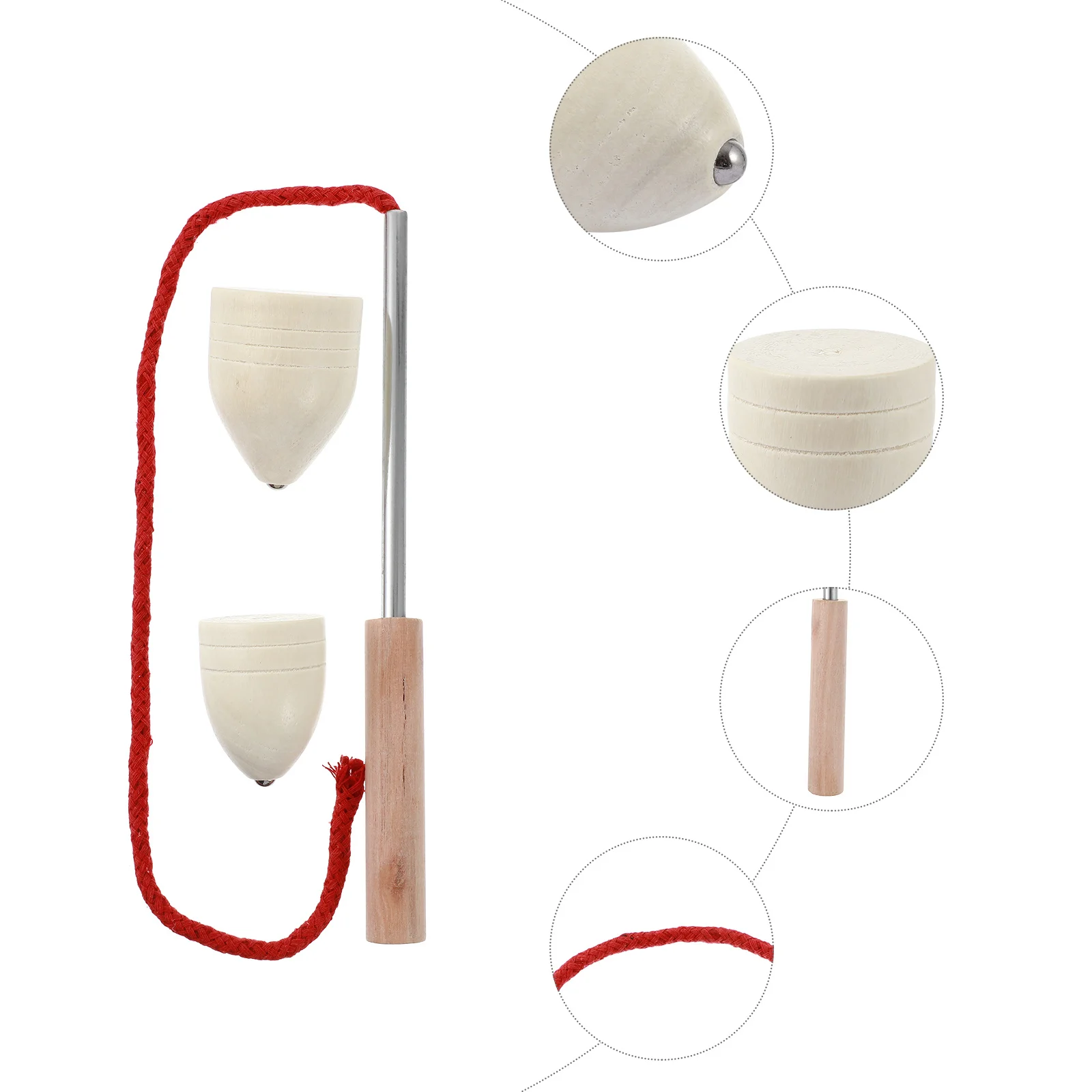 5 مجموعات بلايز خشبية 5 مجموعات الاطفال التعليمية التقليدية الجلد القمم مع سلسلة للتنسيق بين اليد والعين الأطفال في الهواء الطلق #3