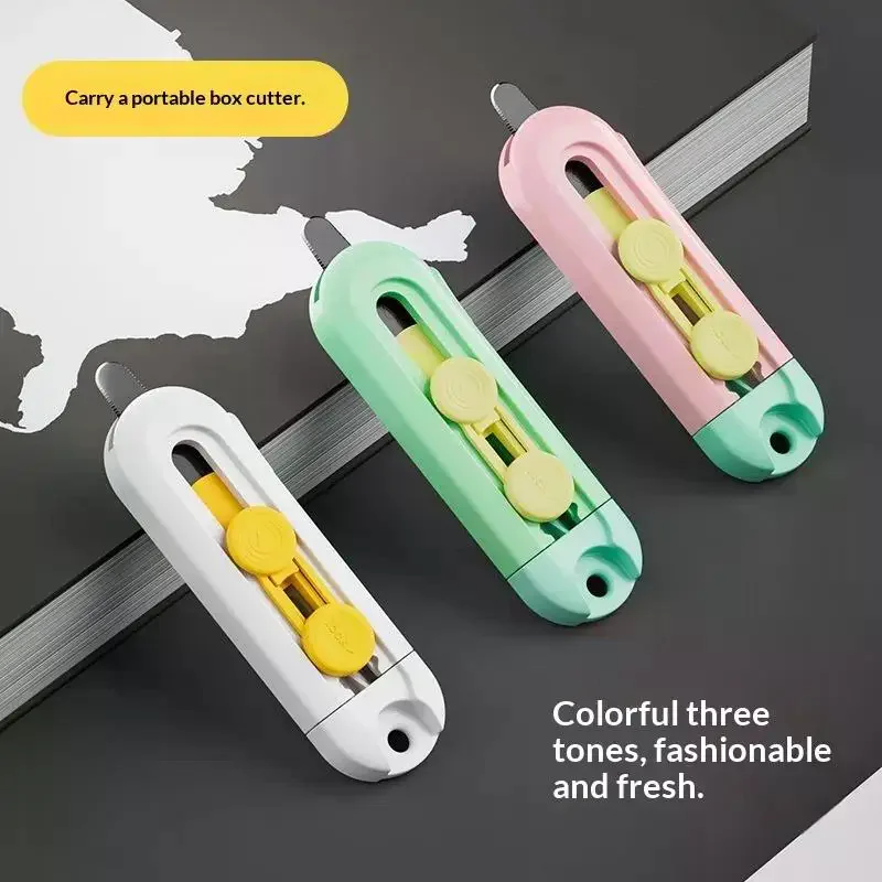 

1Pcs Mini Portable Box Opener Magnetic Suction Utility Knife Letter Opener Paper Cutter Home Office Supplies