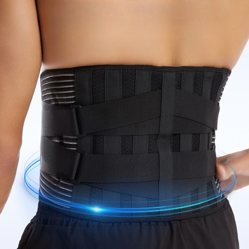 

Поясничные корсеты для снятия боли в пояснице с 6 поддерживающими элементами, дышащий поддерживающий пояс для спины, противоскользящий поясничный поддерживающий пояс с 16 отверстиями.