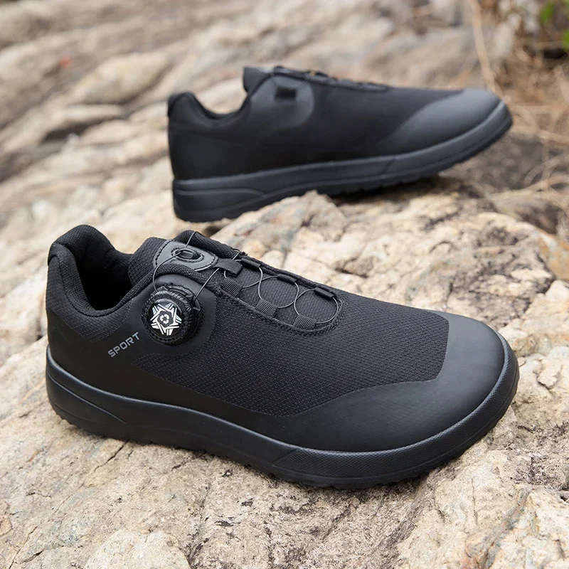 

Wide Toe Sneakers Men Rotary Buckle Black Designer Shoes Man Casual Sneakers Outdoor Non-slip Men's Walking Shoes Big Size 47