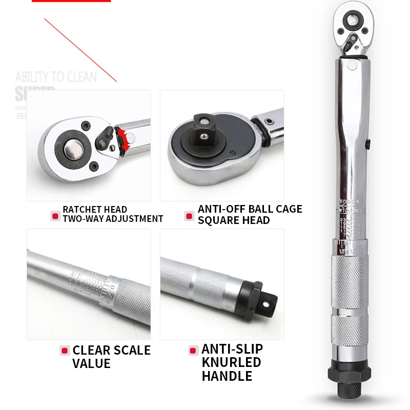 1/4 5-25N Auto Repair Preset Torque Wrench Machine Repair Kilogram Torque Wrench 25NM Torque Wrench Portable Auto Repair Tool