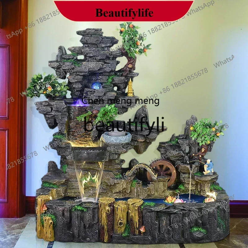 D178  Creative feng shui wheel rockery water feature absorbent stone decoration office ornament