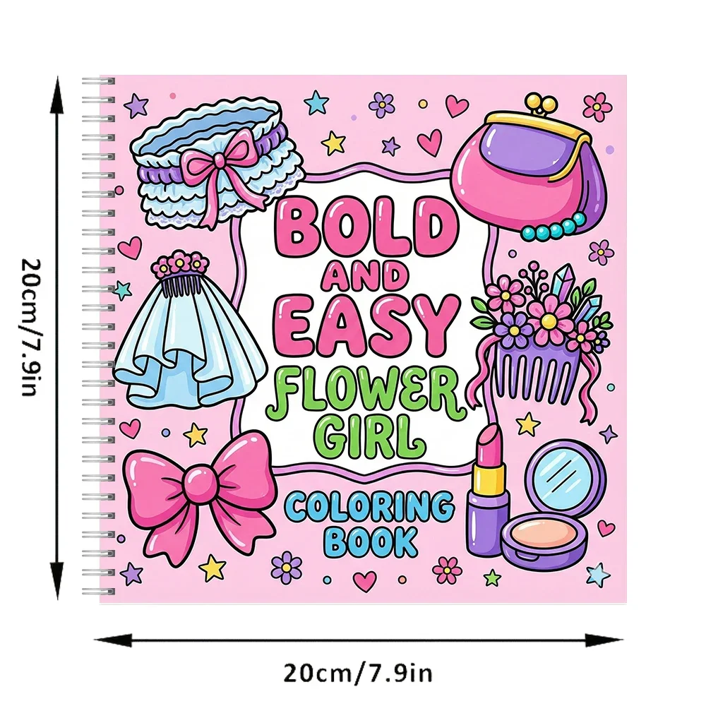 Easy Flower Girl Coloring Book for Adult Colouring Book, Birthday Day Gift, Back to School Supplies, Adults Cute Drawing Book