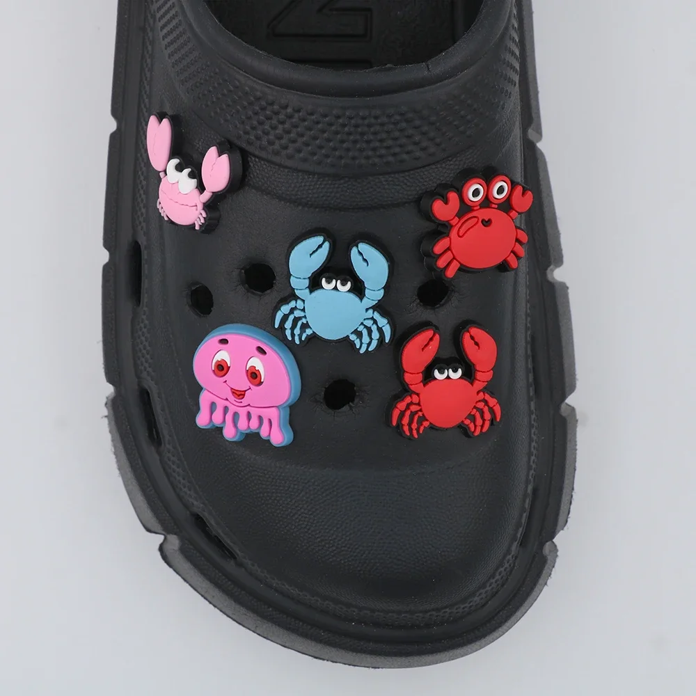 Shoe Buckles Decoration Cartoon Cute Marine Animals 1 Piece Shoe Accessories Charms Crab Shell Ornament Adult Children Gift - Detail 1