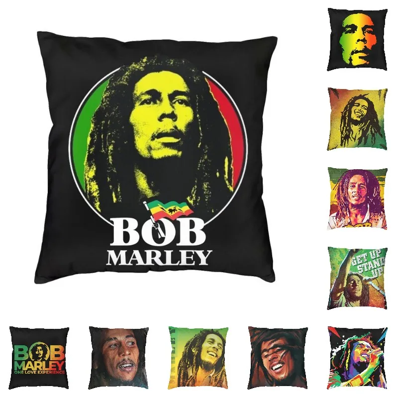 Reggae Rock Bob Marley Throw Pillow Covers Home Decoration Cushion Cover For Sofa Chair Bedding Square Pillowcase Dakimakura