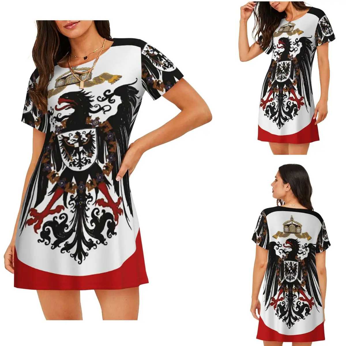 

Custom Iron Eagle Reich Large Empire German Short Sleeves Nightdress For Sleeping Women Short Sleeve Nightgowns Pajama Dress