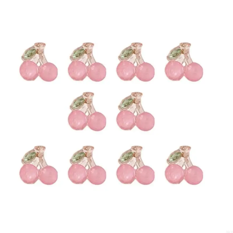 

M6CD Pack of 10 Cherry Hair Claw Clip Lovely Acrylic Hair Claw Clamp for Girls Women
