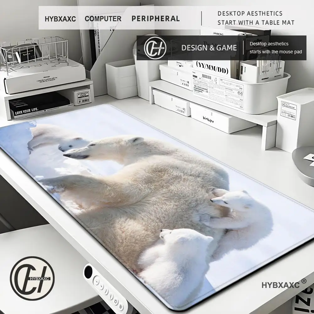 

Arctic polar bear Mouse Pad Cute HD Desk Pad Extended Gaming Keyboard Mats Large 100x50cm XXL Gamer Mousepad