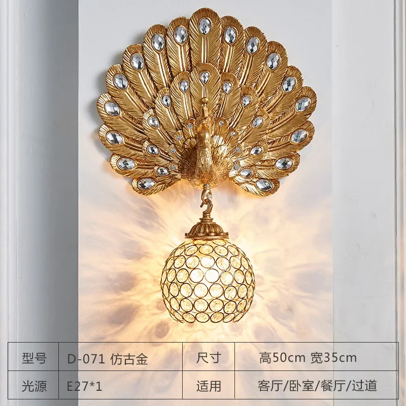 Phoenix Peacock Bird Lamp Art Wall Lights for Home Decor Living Room Bedroom Wall Sconces Modern LED Lighting Fixtures Luminaire