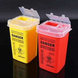 Plastic Container Waste Needle Bucket Mini Sharps Collection Barrels Disposable Discarded Tattoo Needle Tips Trash Storage Box