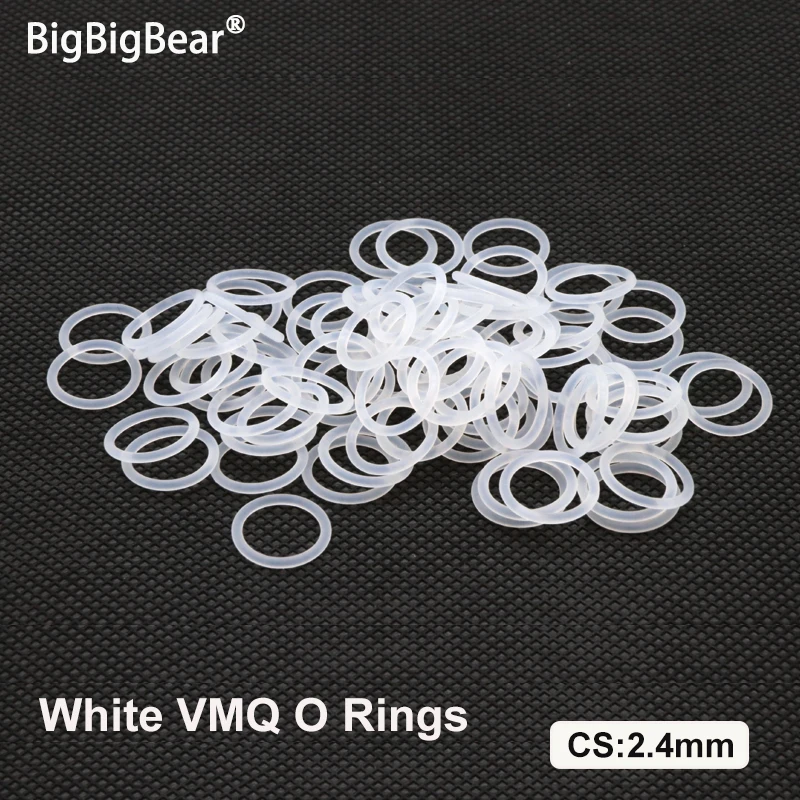 

10/50pcs White CS 2.4mm VMQ O Ring Gasket OD 6 ~ 90mm Food Grade Waterproof Washer Round O Shape Silicone Rubber Rings