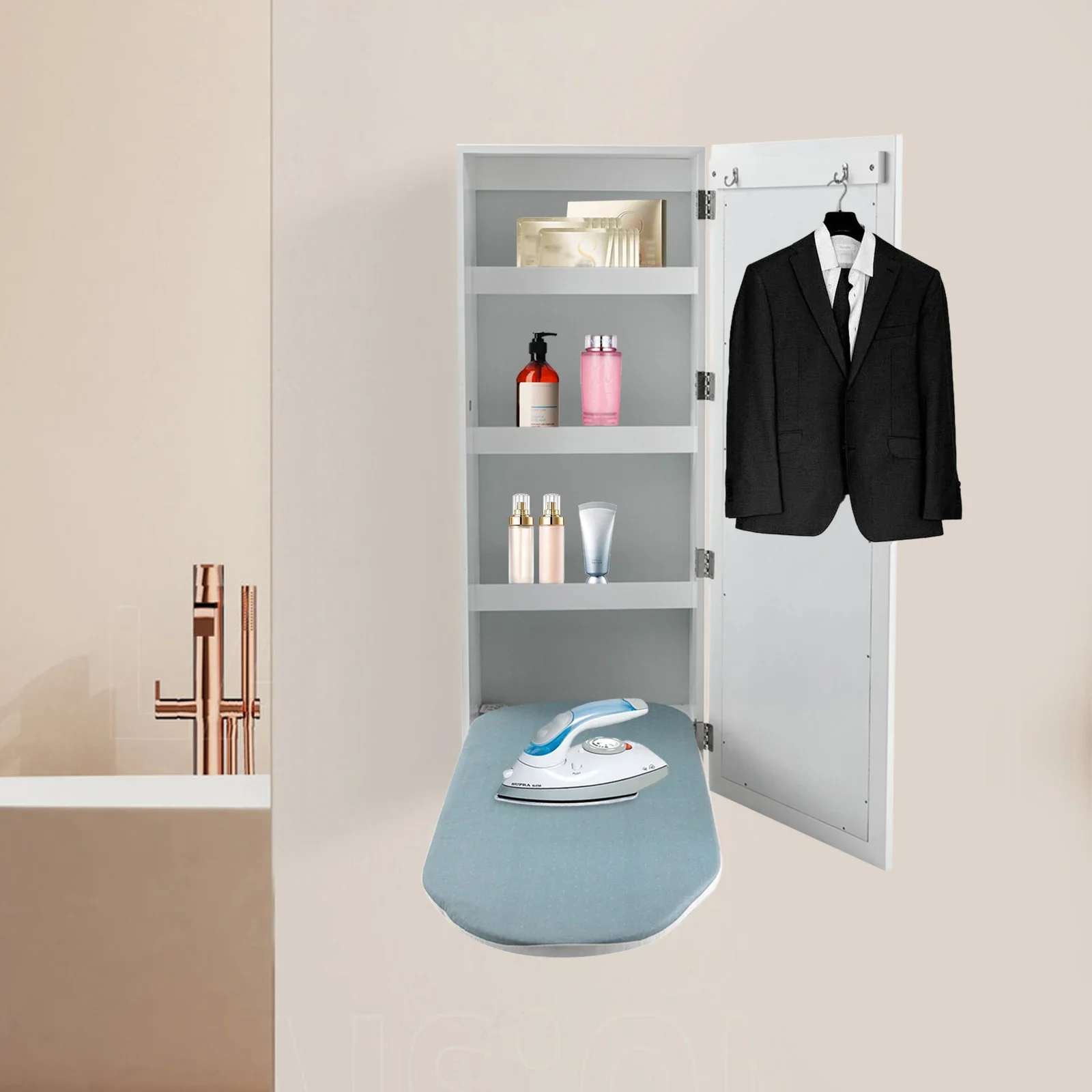 Wall-mounted Ironing Board Rotatable Ironing Board Foldable Rotating Wall Mounted Concealed Iron Table