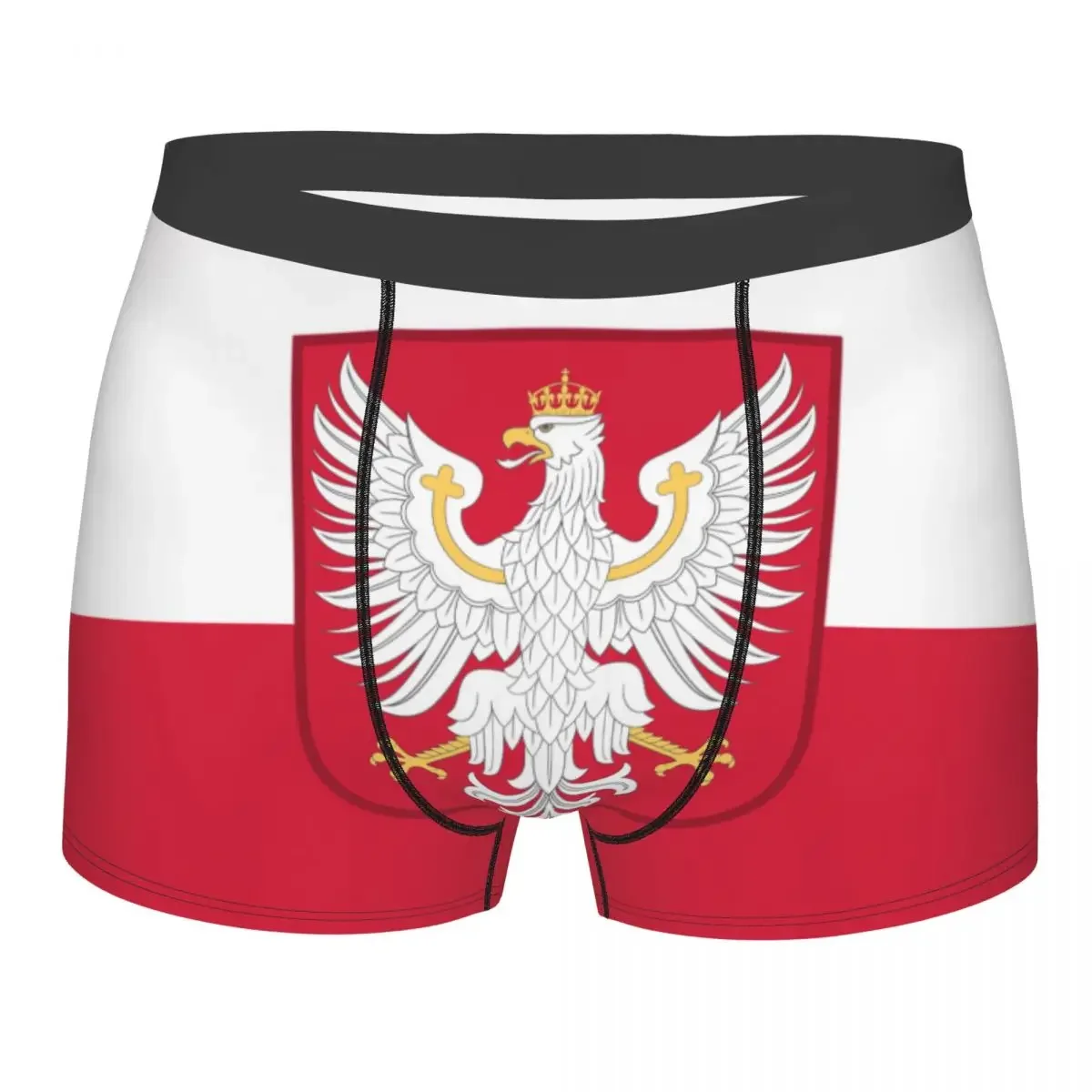 Male Sexy Kingdom Of Poland Flag Underwear Boxer Briefs Men Stretch Shorts Underpants