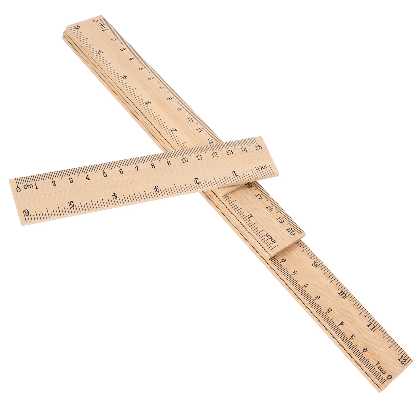 

6Pcs Bamboo Rulers Compact Measuring Scale Ruler with Centimeters and Inches for Woodworking Drawing Learning Use