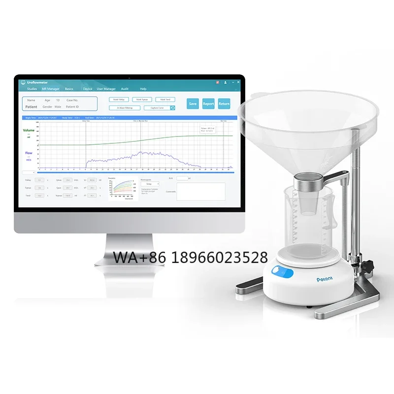 Potent Medical Factory Urology Intelligent Uroflowmeter Wireless Uroflowmetry For Measure Urine Rate released speed report