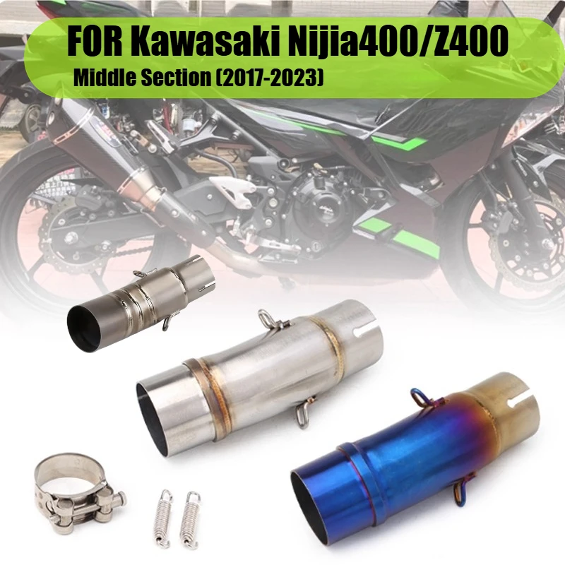 

For Kawasaki Ninja 400 Z400 2017-2023 2024 Slip-on Motorcycle Exhaust Middle Link Pipe Escape Moto 51mm Muffler Adapter Tube