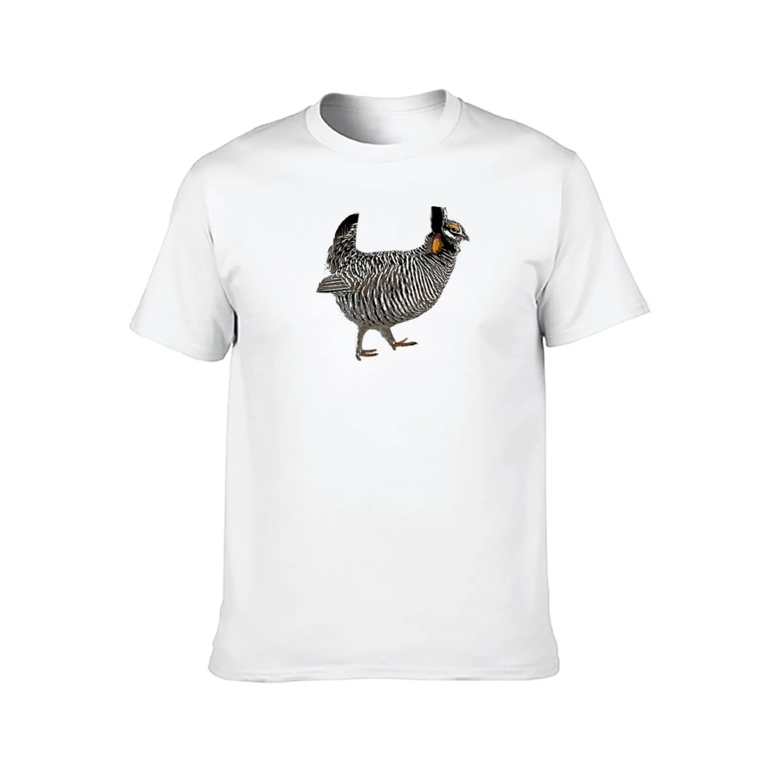 Greater Prairie Chicken White Alternate Design T-Shirt t shirt for man man t shirts graphic funny t shirts cotton T-Shirt