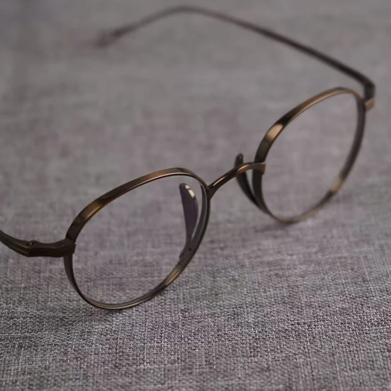 

Japanese Brand Retro Oval Round Spectacle Frame Handmad Pure Titanium Glasses Frame Women Fashion Eyeglasses Eyeglass Design New