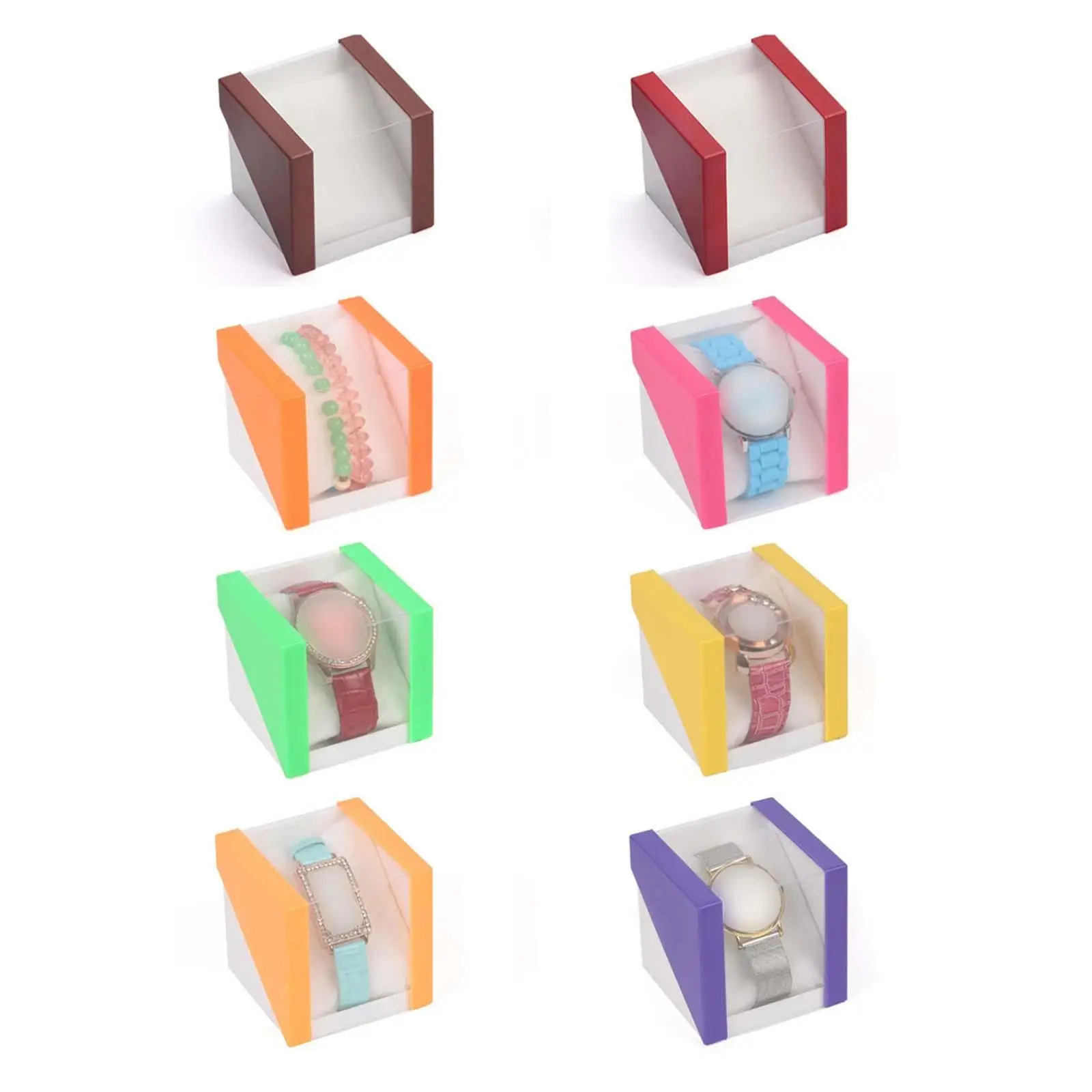 

6 Pieces Box Portable, Single Slot with Holder Wrist Display Case for Gifts Bangle Birthday Men