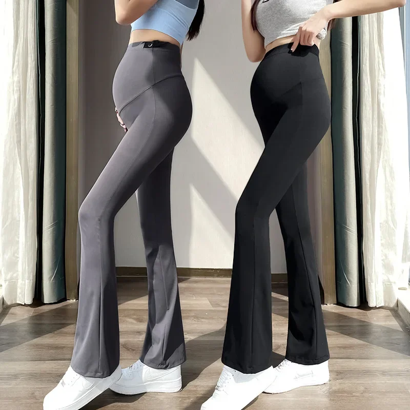 Leggings premaman per donne incinte Yoga pantaloni svasati a vita alta vestiti per la gravidanza