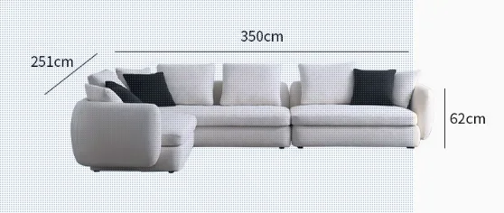 Curved corner sofa