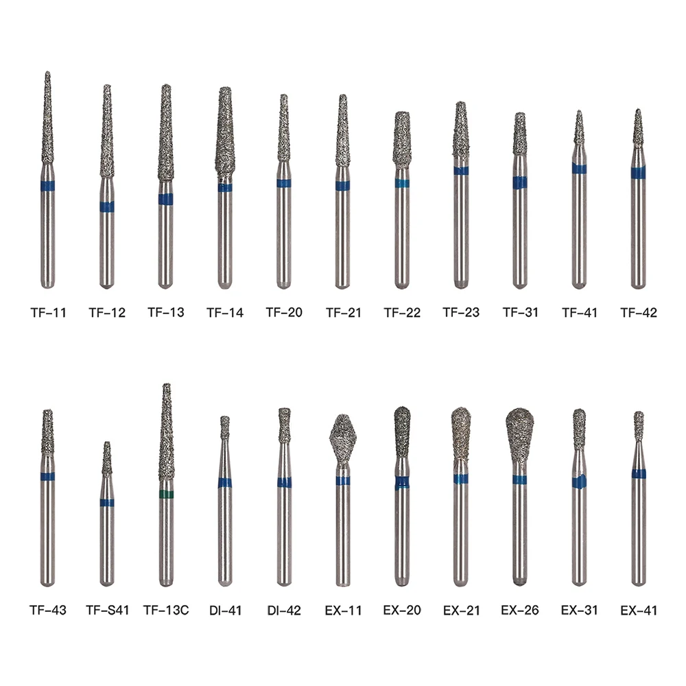 歯科用ダイヤモンドバー,1.6mm,高スピード,タービン,歯科技工所用機器,50ユニット = 10パック